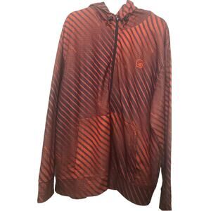 And1 And One Hoodie Men Sz 2XL Hooded Pockets Full Zip Orange Black EUC